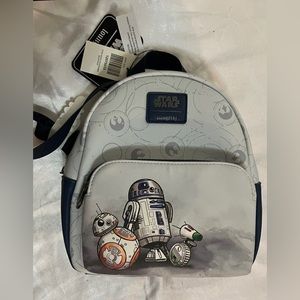 Loungefly Star Wars Droids Mini Backpack - R2D2, BB8, D-O